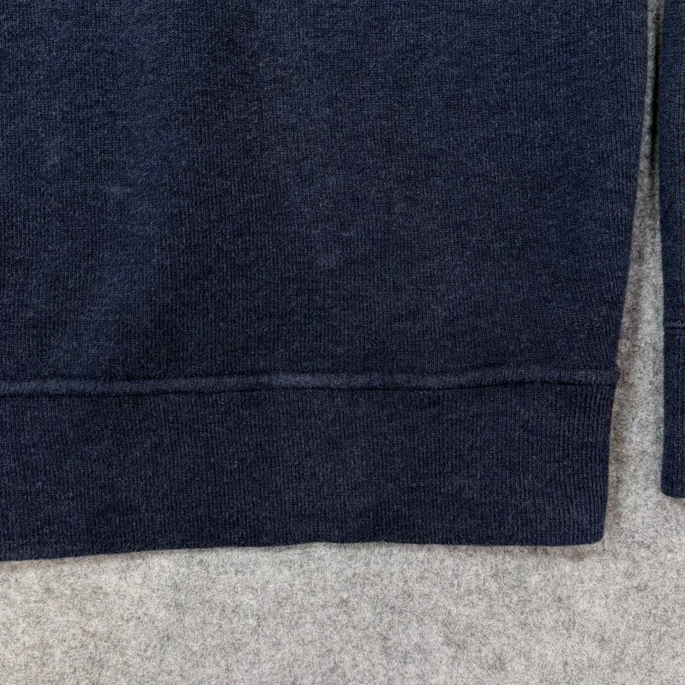 VTG Polo Ralph Lauren Knit Sweater Full Zip Hoodie Navy XL Leather Zip Preppy